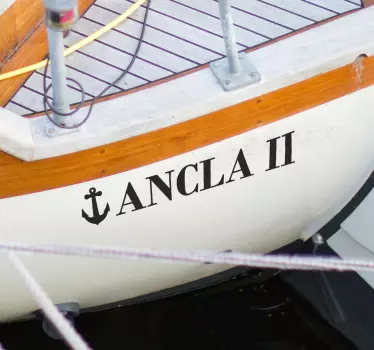 name with anchor drawing nautical wall decal - TenStickers