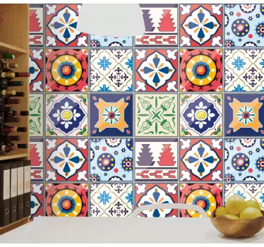 Explosion of cement tile colors tile transfer - TenStickers