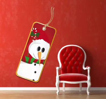 Snowman Label Sticker - TenStickers
