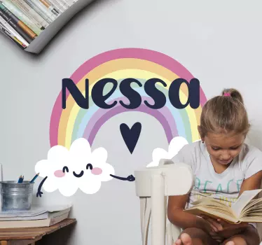 Personalised name in rainbow Kids Wall Sticker - TenStickers