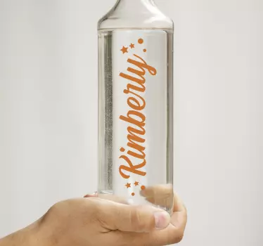 Personalised name water bottle Sticker - TenStickers