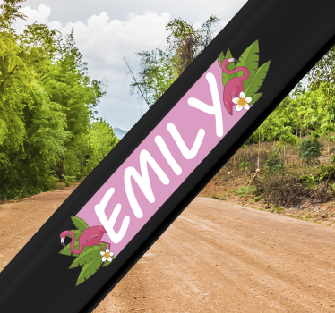 Customisable flamingo bike  cycling wall sticker - TenStickers