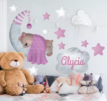Personalised Teddy Bear Wall Sticker - TenStickers