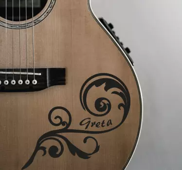 Custom guitar decal rock n roll stickers - TenStickers