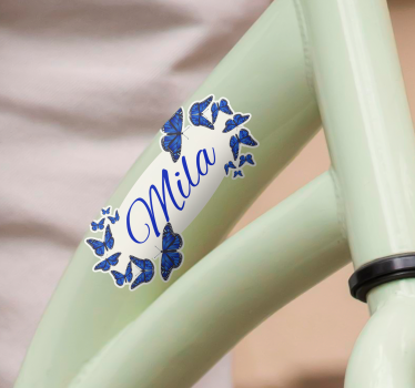 Blue butterflies bike sticker - TenStickers