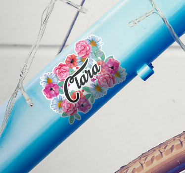 Flowers stylish bike sticker - TenStickers