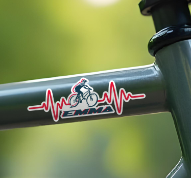 Heart beat design bike sticker - TenStickers