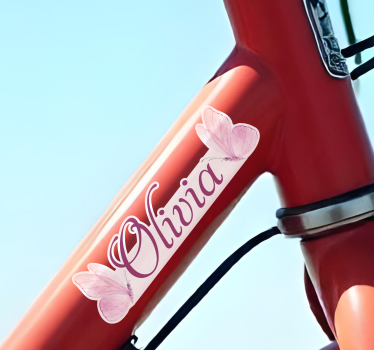 Happy butterfly bike sticker - TenStickers