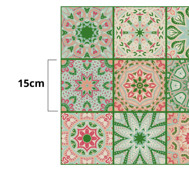 Blue and green tones tile like square decals for furniture - TenStickers