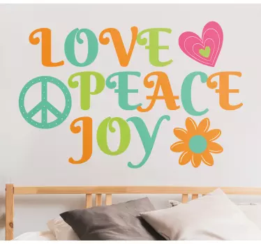 70s love peace joy urban decal - TenStickers