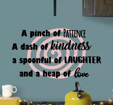 A pinch of Patience home quote wall sticker - TenStickers