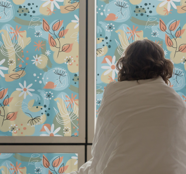 Abstract flat floral background window decal - TenStickers