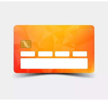Abstract low poly orange  bank card sticker - TenStickers