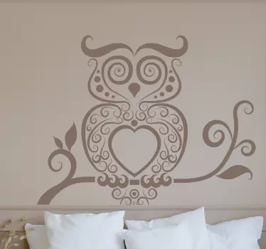 Abstract Owl Glass Decal - TenStickers