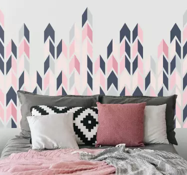 Abstract triangles headboard wall sticker - TenStickers