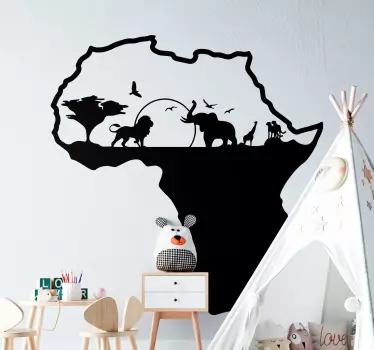 Africa and animals silhouette City Sticker - TenStickers