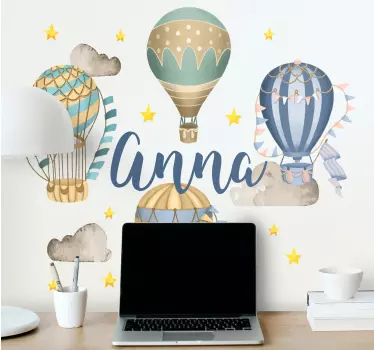 Airborne Balloons nursery wall sticker - TenStickers