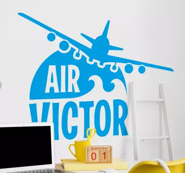 Aircraft with name Wall decals for teenagers room - TenStickers