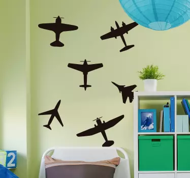 Airplane Silhouette object wall stickers - TenStickers