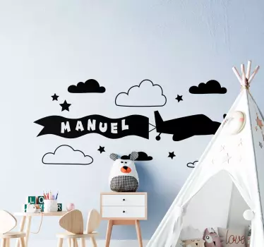 Airplane with Banner wall stickers for kid - TenStickers