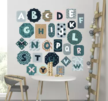 Alphabet nordic style alphabet wall decal - TenStickers