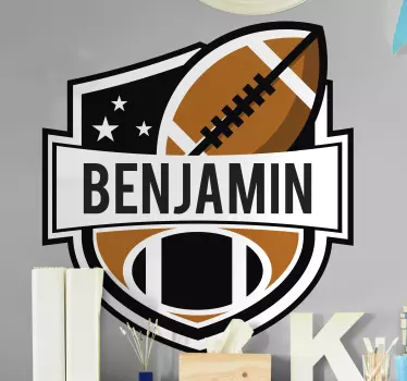 American football sticker customizable football badge - TenStickers