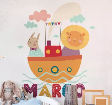 Animals on transport Kids Bedroom Wall Sticker - TenStickers