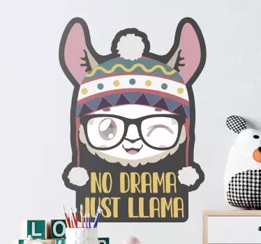 Anime lama illustration wall art - TenStickers