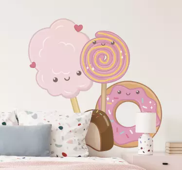 Anime sweets illustration wall art - TenStickers