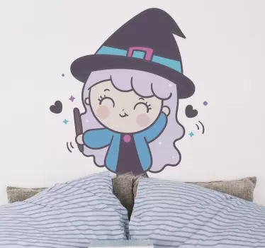 Anime witch illustration wall art - TenStickers