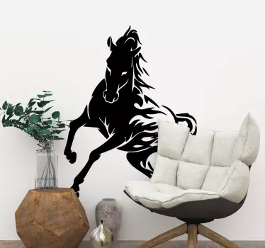Artistic black and white horse animal wall decor - TenStickers