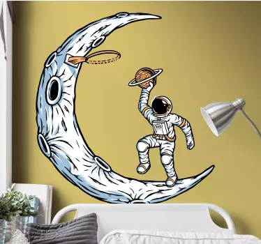 Astronaut Holding Planet space wall sticker - TenStickers