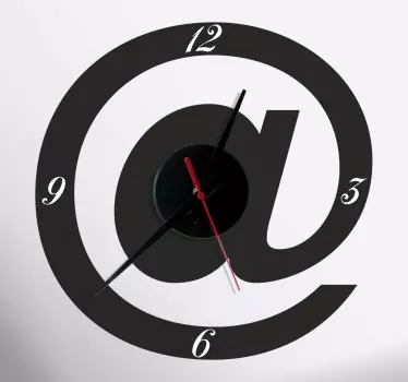 At-sign Clock Sticker - TenStickers