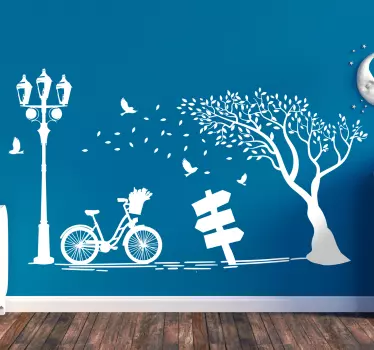 Autumn bike  vintage wall sticker - TenStickers