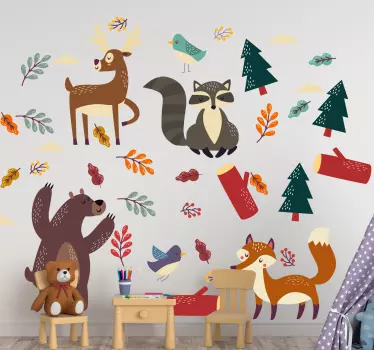 Baby animals wild animal decal - TenStickers