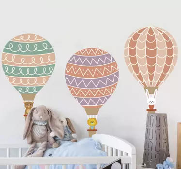 Baby balloons illustration wall art decal - TenStickers