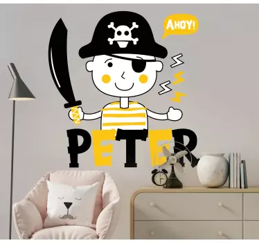 Baby boy pirate cutlass kids Bedroom wall sticker - TenStickers
