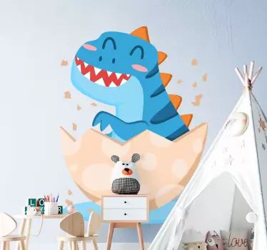 Baby dino coming out of egg  dragon sticker - TenStickers