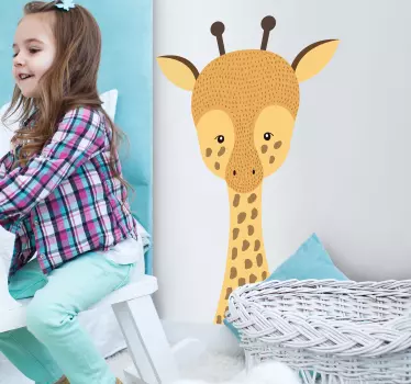 Baby giraffe drawing wild animal sticker - TenStickers