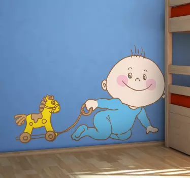 Baby & Horse Toy Wall Sticker - TenStickers