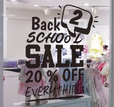 Back 2 school sale wall sticker - TenStickers