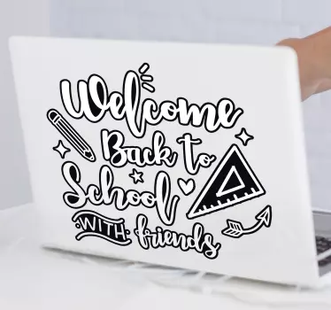 Back to school motivational quote laptop sticker - TenStickers