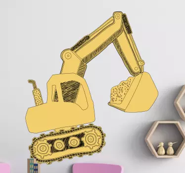 Bagger and construction site kids bedroom wall sticker - TenStickers