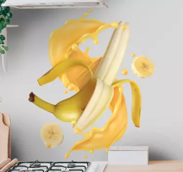 Banana Splash fruit wall sticker - TenStickers