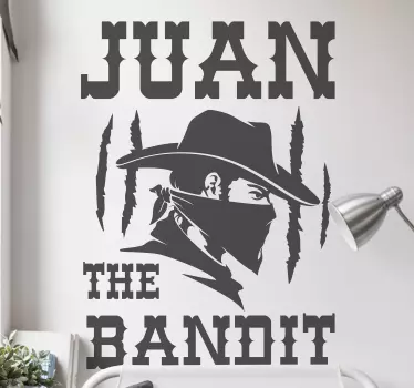 Bandit with name  wall decal - TenStickers