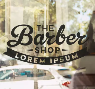 Barber shop customisable with name beauty wall decal - TenStickers