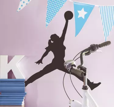 Basketball woman silhouette decal - TenStickers