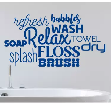 Bath design words Bathroom sticker - TenStickers