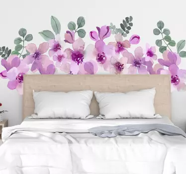 beautiful watercolor bouquet flowers  wall decal - TenStickers