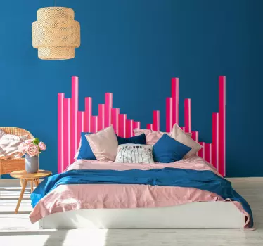 Bedhead pink straws headboard wall sticker - TenStickers